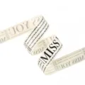 2.5cm English letter printed ribbon satin ribbon for gift wrapping DIY bow material craft. - Cream Beige 50 Yards / Width 2.5cm
