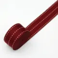 Cinta de tela burdeos a rayas, cinta de seda decorativa de 2,6 cm para lazos DIY y envoltorio floral. - 2.6cm*20 Yardas / Burdeos