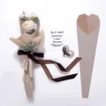 Single rose wrapping bag diamond heart waterproof bouquet paper with ribbon card set SKU - Milk Tea and Chocolate / Pack of 20