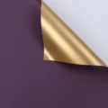 Carta da regalo floreale bicolore, carta artistica bifacciale viola e oro per confezionare. - 20 Pezzi/Confezione (58x58cm) / Viola Scuro + Oro