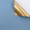 Carta da imballaggio floreale bifacciale color oro per bouquet e decorazioni di fiori. - 20 Pezzi/Confezione (58x58cm) / Blu Grigio + Oro