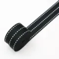 Cinta a rayas negra variante 2.6cm, ribete de tela decorativo para ramos de flores y manualidades. - 2.6cm*20 Yardas / Negro