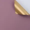 Carta da regalo floreale dorata bifacciale per bouquet, materiale di imballaggio rosa e oro. - 20 Pezzi/Confezione (58x58cm) / Pasta di fagioli e oro