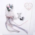 Single rose flower packaging bag diamond heart waterproof bouquet wrapping paper for gifts. - White Silk / Pack of 20
