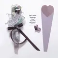 Single flower wrapping bag, waterproof diamond heart bouquet wrapper and mini bouquet package for gifts. - Lavender / Pack of 20