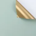 Carta da imballaggio floreale bifacciale, verde menta e oro rosa impermeabile per bouquet. - 20 Pezzi/Confezione (58x58cm) / Blu Acqua + Oro