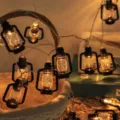 Vintage kerosene lantern LED string lights, black mini oil lamp camp decor fairy lights. - 1.5M 10 LED Battery Constant / Black Kerosene Bottle Lights