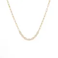 Gedetailleerde weergave van de 18k vergulde paperclip ketting met marquise kristal - Marquise Zirkonia Ketting / Goud