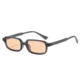 Vintage quadratische Sonnenbrille für Damen und Herren, Retro Nieten getönte Gläser. - Transparenter Blau-Grau-Rahmen Helle Teegläser