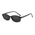 Vintage schmale eckige schwarze Sonnenbrille für Damen, perfekt für Alltag, Streetstyle und Sonnenschutz. - Schwarzer Rahmen Graue Gläser
