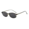 Retro schmale rechteckige graue Sonnenbrille für Damen, cooler Sonnenschutz im Alltag. - Olivgrüner Rahmen Graue Gläser