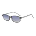 Retro schmale Sonnenbrille mit blauem Farbverlauf fuer Damen taegliches Pendeln Stil. - Grauer Rahmen Blau Verlaufen Gläser