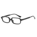 Schwarze Retro-Viereck-Brille mit Doppelnieten, stilvoller Brillenfassung f. Alltag - Schwarzer Rahmen Anti-Blaulicht