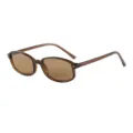 Retro schmale rechteckige braune Sonnenbrille für Damen, schicke Vintage Alltags-Sonnenbrille. - Tee Rahmen Tee Gläser