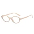 Occhiali rotondi rétro anti luce blu da donna, montatura ottica trasparente vintage. - Montatura Bianco Sporco Anti-luce Blu