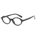 Occhiali da vista rotondi neri vintage anti luce blu per donna in stile nerd retro chic. - Montatura Nera Anti-Luce Blu