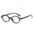 Occhiali rotondi vintage anti luce blu per donna, montatura ottica retrò piccolo viso chiaro. - Montatura Tè Trasparente Anti-luce Blu