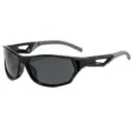 Gafas de Sol Deportivas Y2K Ciclismo Pesca Aire Libre Protección UV Hombre Mujer - Montura Negro Brillante Lentes Grises