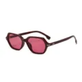 Modische bordeauxrote quadratische Sonnenbrille fuer Damen und Herren, UV400 Eyewear. - Roter Rahmen Rote Gläser