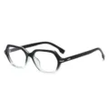 Stilvolle geometrische Polygon-Optikbrille mit Farbverlauf für Alltag und modischen Look. - Verlauf Schwarz Rahmen Blaulichtfilter