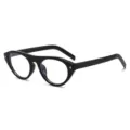 Schwarze Katzenaugen Brille Stilvoller Geometrischer Rahmen Modische Optische Brille - Schwarzer Rahmen Klare Gläser