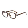 Heller Schildpatt Polygon optische Brille Mode Vintage klare Gläser Brillen Damen Herren 2026 - Schildpatt-Rahmen Blaulichtschutz