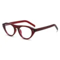 Modische rote Flachtop-Katzenaugen-Brillenfassung Damen stilvolle optische Brille - Roter Rahmen Klare Gläser