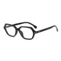 Modische schwarze polygonale Brille für Damen und Herren, trendiges geometrisches Gestell. - Schwarzer Rahmen Anti-Blaulicht