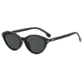 Damen Mode Katzenauge Sonnenbrille UV Schutz Schwarz Retro Stilvolle Sonnenbrille Neu - Schwarzer Rahmen Graue Gläser
