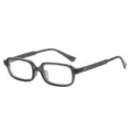 Vintage quadratische Brille Damen und Herren, dicker Rahmen Retro Brille mit Nieten. - Transparenter Blau-Grau-Rahmen Anti-Blaulicht