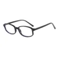 Klassische schwarze Brille im schmalen rechteckigen Design für den Alltag und stilvolle Streetwear. - Schwarzer Rahmen Klare Gläser