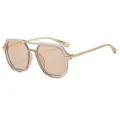Retrobrownen Piloten Oversize Sonnenbrille mit teefarbenem Rahmen fuer Damen Mode - Hellteefarbener Rahmen Hellteefarbene Gläser