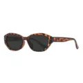 Vintage Katzenauge Sonnenbrille für Damen und Herren stilvolle Retro Schildpatt Brille. - Normale Linse / Leopard Rahmen Graue Gläser