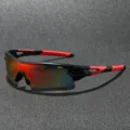Hombres Mujeres Deporte Ciclismo Gafas de Sol Exterior Viento Pesca Correr Rojo Negro - Montura Negra Lentes Espejadas Rojas