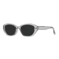 Vintage graue transparente Katzenauge Sonnenbrille mit polarisierten Gläsern für Damen. - Durchscheinender grauer Rahmen Graues Glas