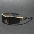 Tarnrahmen Sport Radfahren Sonnenbrille Wrap-Around winddichte Outdoor Angeln Brille Herren - Tarnrahmen Graue Gläser
