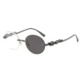 Vintage Metallrahmen runde Sonnenbrille für Damen und Herren, luxuriöses Design Modell. - Gunmetal Rahmen Farbwechselnd Graue Gläser