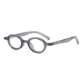 Montura de gafas vintage pequeña redonda para mujer y hombre, clásica montura ovalada. - Gris