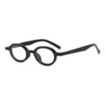 Montura de gafas redonda negra retro para hombre y mujer, estilo vintage optico clasico. - Negro