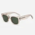 Chunky square sunglasses for women and men, trendy retro thick frame UV protection eyewear. - Polarized Lenses Style / Champagne Frame G15 Lens