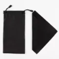 Black glasses pouch with cleaning cloth set portable soft sunglasses storage bag case - Cleaning Cloth and Bag