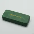 Green velvet glasses case, portable sunglasses storage box with gold print, simple design. - Green Square Case
