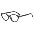 Damen schicke schwarze Katzenaugen Brille Mode optischer Rahmen Brillen Accessoire - Schwarzer Rahmen Anti-Blaulicht