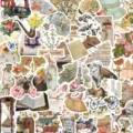 Vintage retro sticker pack aesthetic scrapbooking journaling waterproof decorative items art - Vintage Elements Collection (FE134) / 50 Pieces/Pack