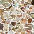 Vintage scrapbook stickers aesthetic journal DIY waterproof sticker pack for crafts 50pcs - Vintage Newspaper Illustration (GT136) / 52 Pieces/Pack