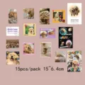 Tarjetas Decorativas Lindo Cachorro Golden Retriever 15pcs Set Postales de Pared Decoración - Golden Retriever / 15 Hojas