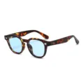 Modische Retro Schildpatt Sonnenbrille mit hellblauen Gläsern und UV-Schutz für Damen - Schildpatt-Rahmen Blaue Gläser