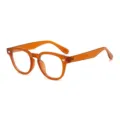 Vintage dicke Acetat Brille für Damen und Herren, stilvolle bernsteinfarbene Blaulicht Brille. - Orange Rahmen Blaulichtfilter