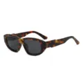 Vintage tortoise shell chunky rectangle cat eye sunglasses for women fashion trendy chic. - Tortoise Frame Grey Lens