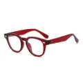 Vintage rote Brillengestelle für Damen und Herren, stilvolle modische Retro-Optikbrille. - Roter Rahmen Blaulichtfilter